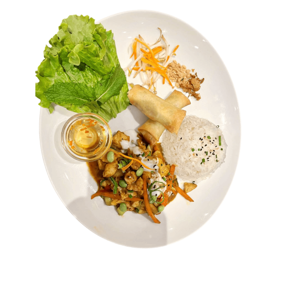 Poulet curry au lait de coco et citronnelle